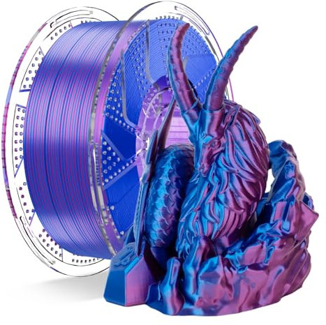 Chitu Systems Conjure Silk PLA - Filamento per stampante 3D, doppio colore da 1,75 mm, filamento per stampa 3D rosso e blu, 1 kg (Y-Silk PLA-rosa caldo blu, 1 kg)