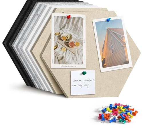 Uoisaiko Groß Filz Pinnwand Selbstklebend Korkplatte Filzplatte mit 30 Pinnnadeln, 8 Stück Korkwand Filzboard Memotafeln Bulletin Board Memo Boards Wanddekoration für Büro Küche