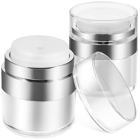 VerteLife Pumpspender Creme, 2 Stück 30ml Creme Spender Reise Airless Pumpspender Nachfüllbare Vakuum-Kosmetikflaschen Creme Behälter Drunk Elephant Set Pumpflasche für Lotion Gesichtscreme