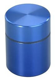 Metall Dose für Kräuter, Pillen und Gewürze | ø45x34mm 40ml | Geruchsdicht u. Wasserdicht | Metall Aluminium | Premium Stash Transportbox | Hochwertige Tube Box Aufbewahrung | Clean Design (Blau)