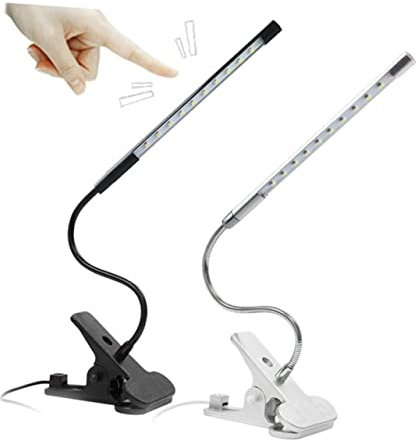 HOMSFOU Led Clip Desk Lamp Table Lights for Desk USB Fill-in Light Black Table Lamps Reading Lamp Ac Drain Hose Bedroom Lights Table Lamp for Study Desk Student Eye Protection Fill Light