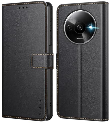 Ganbary Coque pour Xiaomi Redmi A3, [Housse en Cuir PU Premium] [Etui à Rabat] [Pochette de Portefeuille], Étui de Protection pour Xiaomi Redmi A3 - Noir