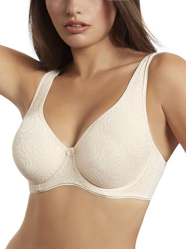 Selene, Reggiseno Donna Fascia Alta Comfort, con Ferretto Senza Imbottitura, in Comodo Tessuto, Collezione Teresa, Colore Rosa, Taglia 8C