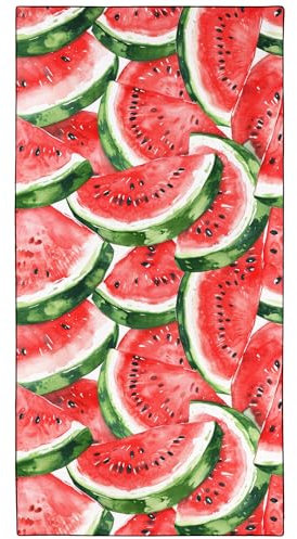 YISUMEI Mikrofaser Strandtuch, Weich Leicht Sandfest Schnelltrocknend, Obst Muster Druck - Wassermelone, XXL(180x90cm)