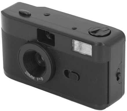 Reusable Film Camera, 35MM Vintage Film Camera with Wrist Strap, Humanistic Photography Film Cameras, for White Or Colored 35MM 135 Film (Black)