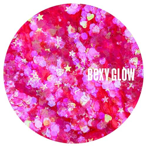 Bexy Glow Colour Acrylic Powders Star Shine | After Glow Acrylic Nail Collection | Professional Acrylic Nail Powder | Glitter Acrylic Nail Powder | Pink Acrylic Nail Powder | 20g