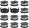 AZKEEGREY 12 Stück Rasentrimmer Spule F016800569 mit 2 Kappe, 1,65 mm 4,9 m Ersatzspule für Akku Rasentrimmer Fadenspule für Bosch Rasentrimmer