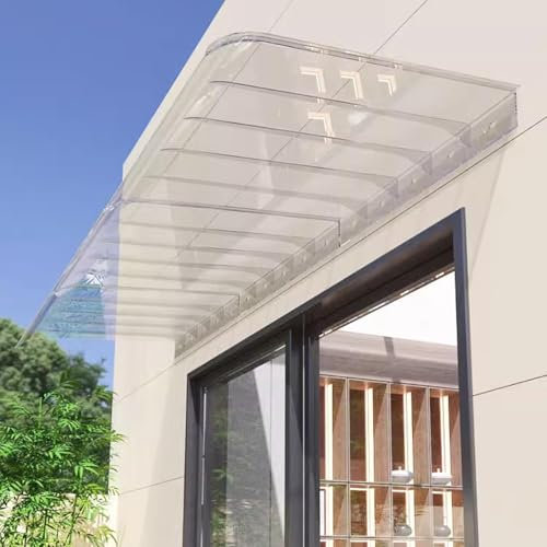 Awnings For Doors,Window Awnings,Clear Door Awning Front Door Canopy Outdoor Awning Window Rain Shelter Cover,Polycarbonate Cover ,Uv Rain Snow Protection Window Garden Canopy,With Hardware (40x50cm)(