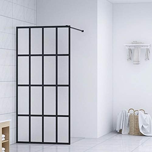 Iiaky Duschwand für Walk-in Dusche Mattes Sicherheitsglas 118x190 cm Duschwand Ohne Bohren