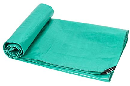 Lona de plástico verde de 6 x 8 m, resistente al desgarro y al frío, uso multimedio ambiente