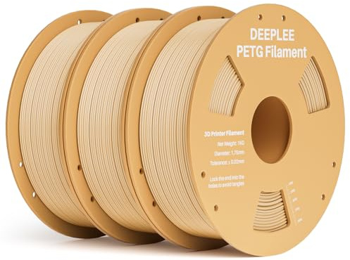 DEEPLEE PETG Filament 1.75mm, 3D Drucker PETG Filament Maßgenauigkeit +/- 0.02 mm für die meisten FDM 3D Drucker, Beige 3KG