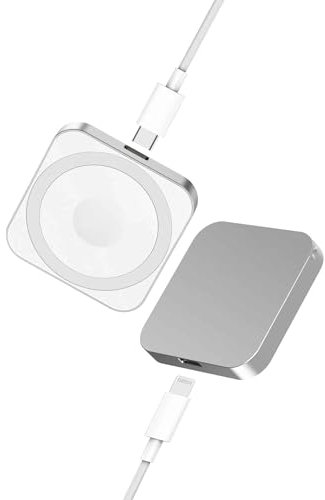 Cargador Inalámbrico 3 en 1, Estación de Carga Universal Magnetica para Teléfonos, Apple Watch y Auriculares, Conexión Tipo-C, 15W Qi (Plateado)