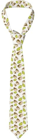 YOFIEN Corbatas de poliéster con estampado de pistacho verde, corbatas para hombre, corbatas finas novedosas