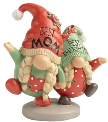 JIEBWCHA Zwergen-Dekorationen für den Hof, Mutter und Tochter, Zwergstatuen für den Innenbereich, 12,5 cm, Weihnachtsdekoration, Dekoration für drinnen und draußen