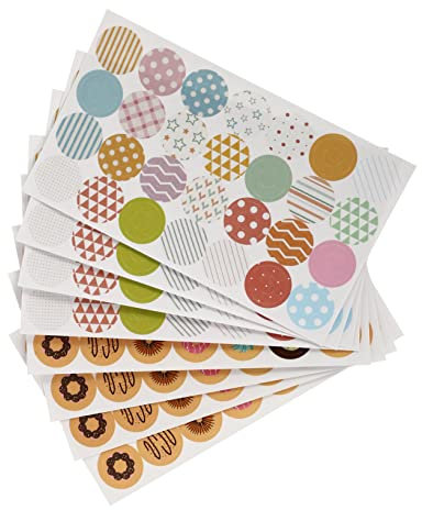 Gadpiparty Dekorative Lochaufkleber 40 Blatt Selbstklebende Papierverstärkung Kleiner Donut Design für Loseblatt Papier Praktisch für Schule und Büro