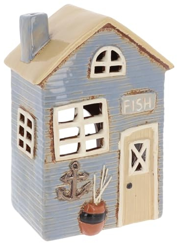 Shudehill Giftware Village Pottery Ceramic Beach House Pale Blue Tealight