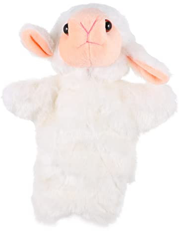 Milisten 1 Stück Cartoon-Schaf-Handpuppe Handpuppe Schaf Kleinkind handpuppen Handpuppen Schaf Prop Handpuppe Handpuppen von Nutztieren Handpuppen für Stoff Weiß