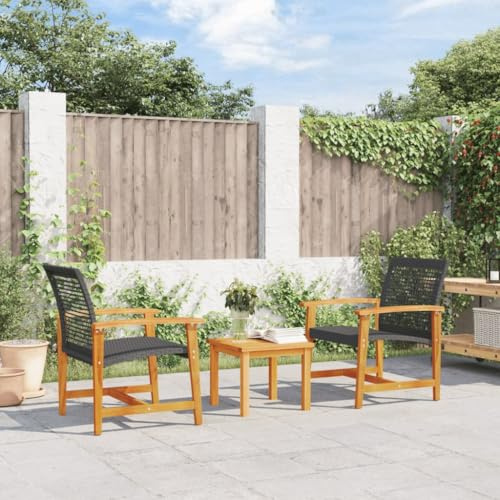 QZZCED Gartenstuhl mit Rückenlehne und Armlehnen aus Holz, Metallgestell und robustem PE-Rattan, für den Außenbereich, bequemer und langlebiger Sitz für Terrasse oder Hof, Stuhl