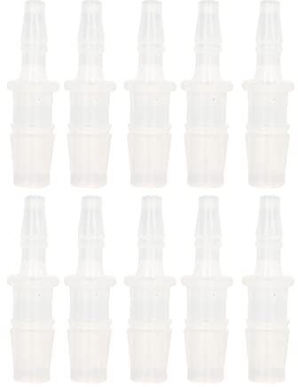Hose Barb Reducer Fitting PP Odorless High Performance Reducing Straight Union Connector for Aquarium Air Pump Adapter Silicone Tube Connection 10Pcs (4.8-7.9 Adapter)