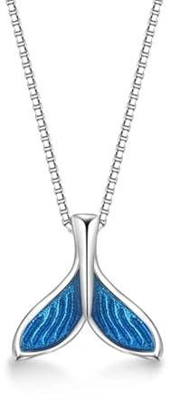 QHQQXN HHRLCH 925 Sterling Silber Wal Halskette für Frauen Mädchen Geschenk Blauer Meereswal Meerjungfrauenschwanz Schmuck Dropship Großhandel - Orca-Halskette, Walschwanz-Halskette, Walhai-Halskette