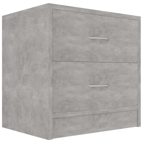 Gecheer Comodino Grigio Cemento 40x30x40 cm in Legno Multistrato
