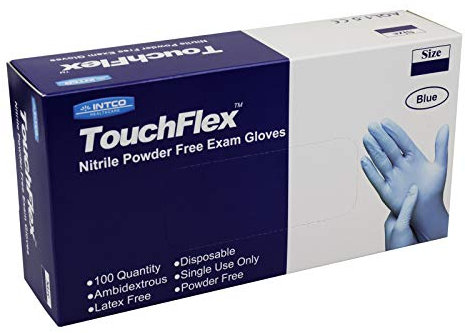 Touchflex N318A-00M N318D-00M disposable nitrile gloves, powder free, blue, size M / 8, 100 pieces