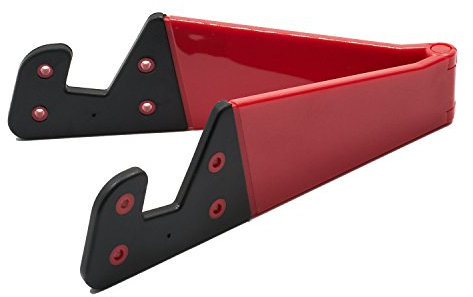 MovilCom - Soporte Tablet o móvil Universal Ajustable | Soporte móvil | apoya movil Mesa | reposa movil | Soporte Plegable Ligero y pequeño (Rojo)