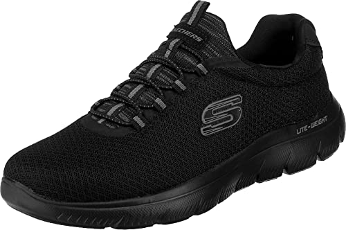 Skechers Homme Summits Sneaker, Black Mesh/Trim, 40 EU