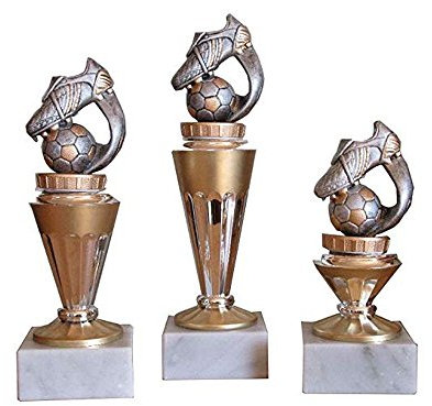 RaRu 3 Fussball-Pokale mit Ihrem Wunschtext graviert (HOL)