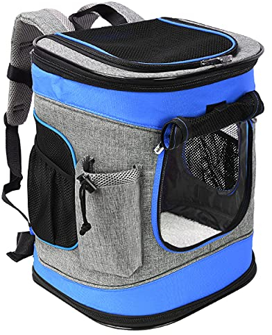 Kato Tirrinia Haustier Hund Träger Rucksack, Haustier Tragetasche mit Mesh für mittelgroße Hunde Katzen, 1.5lbs Welpen Träger tragbare Reisetasche