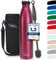 Milu Gourde en acier inoxydable 350 ml 500 ml, 750 ml, 1000 ml, 1,5 l – Bouteille isotherme, bouteille d'eau isolée, double paroi anti-fuite, convient aux acides carboniques (Berry, 750ml)