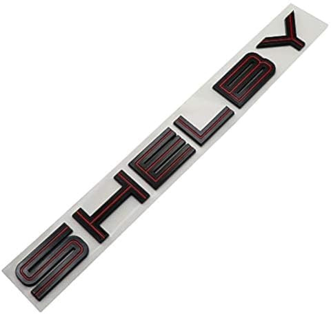 Shelby Buchstaben-Emblem-Aufkleber für den Kofferraum, Schwarz/Rot