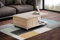 Design Couchtisch Tisch Vienna Sonoma Eiche Wohnzimmertisch mit Rollen 90x60x38cm Staufach