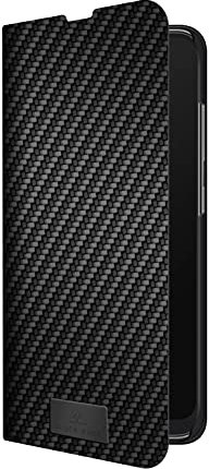 Black Rock - Booklet Carbon Hülle Case Passend für Samsung Galaxy A41 I Handyhülle, 360 Grad Schutzhülle, TPU, Fiber Cover (Schwarz)