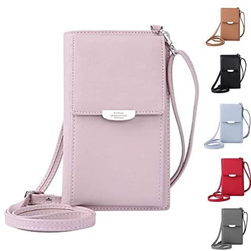 LZSXDWXY Womens Crossbody Phone Bag Leather Coin Cell Phone Wallet Mini Mobile Purse Shoulder with Strap and Card Slots