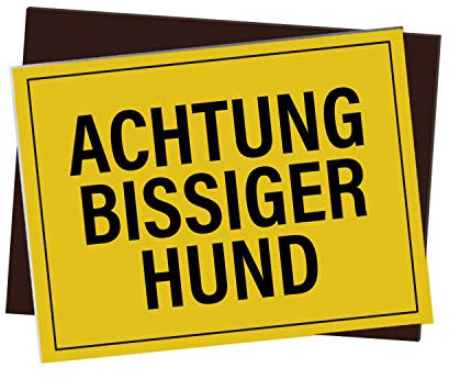 Kühlschrankmagnet mit Spruch: Achtung bissiger Hund