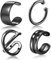 4Pcs Ear Cuff Set Damen Ohrmanschette Ohrringe 925 Sterling Silber Earcuffs Set Helix Knorpel Ohrmanschette Ohne Ohrloch Wickelohrring Fakepircings Ohr Cuffs Ohrklemme