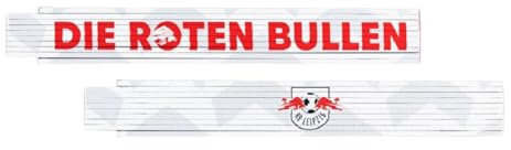 RB Leipzig Zollstock - Die Roten Bullen/Logo - weiß Gliedermaßstab RBL Schmiege - Plus Lesezeichen Wir lieben Fußball