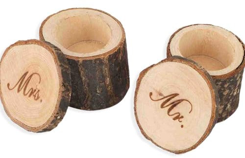 boîte à alliance,Boîte à Bagues en Bois Mr & Mrs,Boîte à anneau Vintage,Boîte de bague de mariage,Boîte à Alliances Porte Alliance Mariage Boîte à Bijoux en Bois pour Anneau de Fiançailles de Mariage