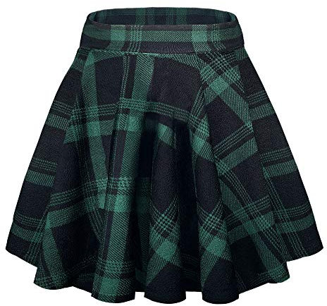 Damen Casual A Linie Hoch Taille Mini Rock Elegante Pull On Elastische Skater Kurz Röcke(S, 18)