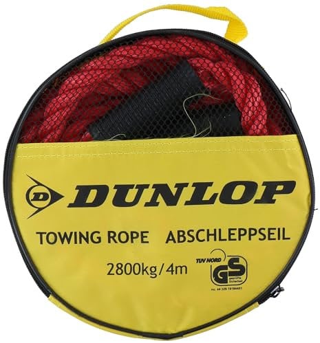 Dunlop Automotive Abschleppseil - Max 2800 Kg - 4 Meter lang - Rot, Tow Rope 2800 kg 4 Meter, 2800kg
