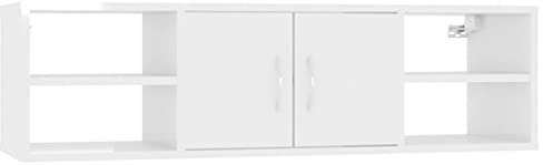 vidaXL Estantería de Pared Repisa Flotante Balda Estante Salón Sala de Estar Estudio Exhibición Decoración Contrachapada Blanco Brillante 102x30x29 cm