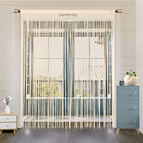 HSYLYM Tenda per Porte e Finestre - Decorazioni per Stanze, Pareti, Armadi, Feste e Mobili - Design di Un Pezzo 244x229cm Champagne