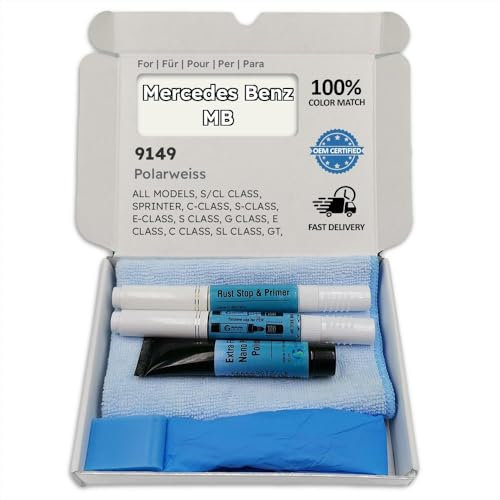 Genuine Colors Lackstift POLARWEISS 9149 für Mercedes Benz MB Weiß S CL CLASS SPRINTER C-CLASS S-CLASS E-CLASS G E C SL GT SLK A-CLASS G-CLASS SL-CLASS CLK CLS SLK-CLASS A CLK-CLASS MAYBACH GLC B-CLAS