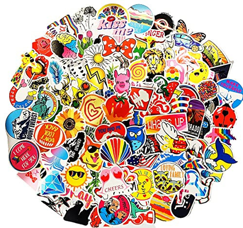 100PCs Stickers for Water Bottle,Waterproof Stickers for Laptop,Skateboard,Suitcase,Phone,Cute Stickers for Kids Children