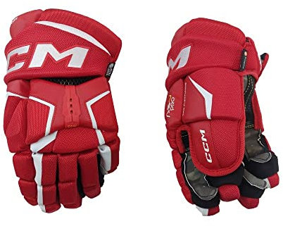 CCM Tacks AS-V Pro Senior Hockey Gloves (15'', Red/White)