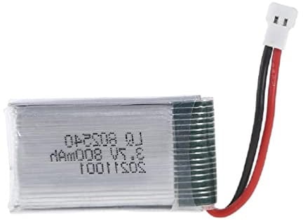 3.7V 800mAh Lipo Battery 802540 Lithium-ion Battery for SYMA X5C X5C-1 X5 X5SC X5SW M68 K60 HQ-905 CX30 RC Quadcopters High Capacity Rechargeable Helicopter Vehicle 802540 Li-Po Batteries Upgraded RC