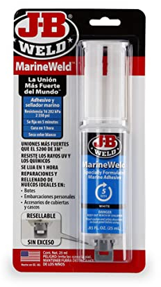 J-B Weld 50172SPA - Époxy 2 composants - Imperméable | Résistant aux rayons UVA et aux produits chimiques - Bocaux, bateaux et accessoires - Marine Weld - 25 ml