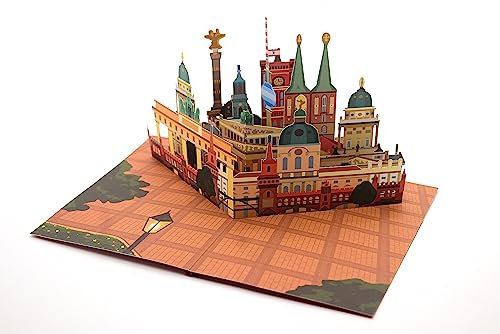 ASVP Shop 3D Pop Up Berlin Skyline Karte, handgefertigt, Souvenir, Geburtstag, Reisegutschein, Mehrzweck