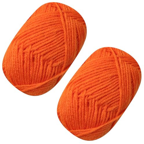 Acrylgarn zum Häkeln, weiches und flauschiges Häkelgarn zum Stricken und Basteln, 4-lagig, warmes Garn für selbstgemachte Hausschuhe, Kissen, Puppen, Taschen, Decken, Ornamente und Schmuckstücke,